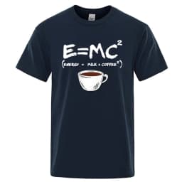Summer Men T-shirt Cotton Blend Casual Funny Energy=Milk+Coffee Print Men Cool Loose O-neck Tops For Men Short Sleeve Male Tees