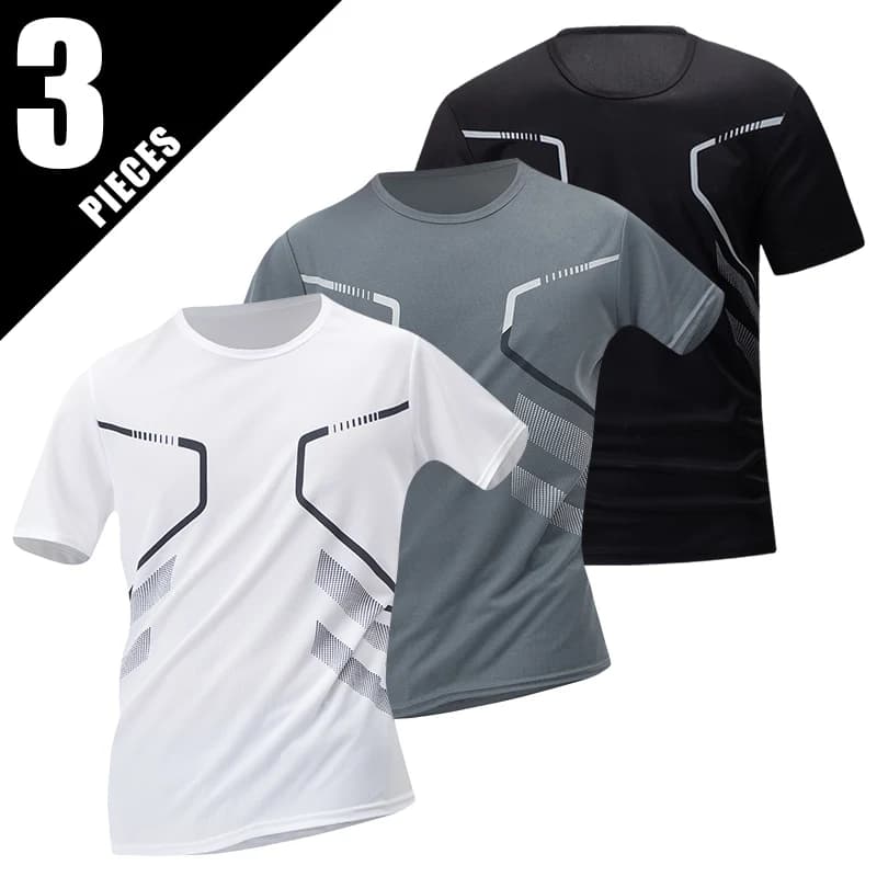 1/3/4 Pieces Summer Men's Printed Quick-drying Breathable Short-sleeved Plus Size Loose Sports Casual T-shirt Multicolor Choice