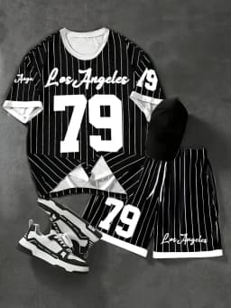 The 2025 Summer New Men's Set Features Street Fashion Casual Comfort Softness Breathability and 3D Digital Pattern Printing