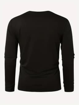 Men's 100% Pure Cotton Loose and Comfortable Sports and Leisure Letter Printed Round Neck Long Sleeved T-Shirt Top
