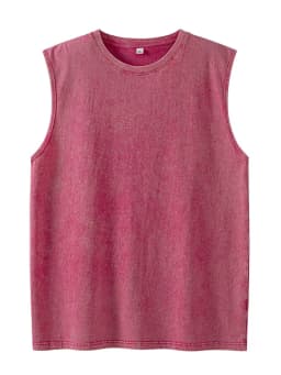 2025 Summer New Cotton Men's Washed Cotton Tank Tops Muscle Gym Sleeveless Workout T Shirts Running Beach Loose Tees