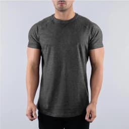 Men's Summer Skinny Casual T-Shirt Short Sleeve Tee Male Gym Fitness Sport Cotton Tops Man Running Workouts Sweatshirt Clothing