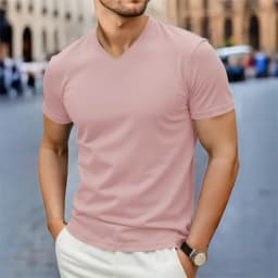 2026 New Men's Casual Fashion Simple V-neck Short Sleeved T-shirt Summer Comfortable Breathable Versatile Top