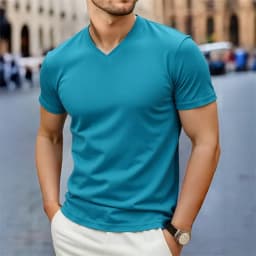 2026 New Men's Casual Fashion Simple V-neck Short Sleeved T-shirt Summer Comfortable Breathable Versatile Top