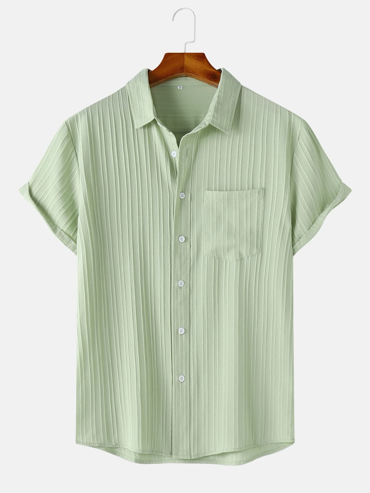 Men's Comfortable Shirt Summer Beach Men's Shirt Men's Short Sleeve Shirts Solid Color Casual Short Sleeve Shirt