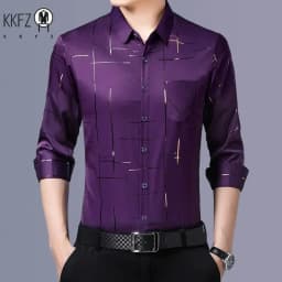 Men's Casual and Fashionable Long Sleeved Printed Shirt, Non Ironing and Wrinkle Resistant Business Top