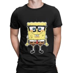 Novelty Spongebobs T-Shirt Men Crew Neck Cotton T Shirts Short Sleeve Tees Gift Clothing