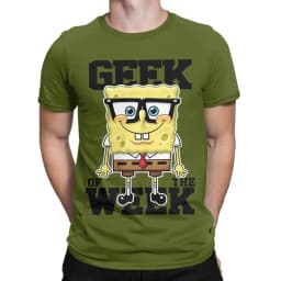 Novelty Spongebobs T-Shirt Men Crew Neck Cotton T Shirts Short Sleeve Tees Gift Clothing