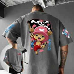 ONE PIECE New Unisex Cotton T-shirt Tony Tony Chopper 2026 Summer Harajuku Anime Printed Large Loose Parent Short Sleeve