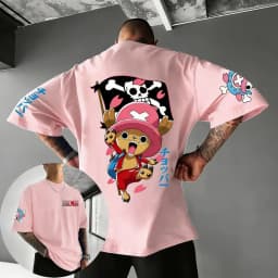 ONE PIECE New Unisex Cotton T-shirt Tony Tony Chopper 2026 Summer Harajuku Anime Printed Large Loose Parent Short Sleeve