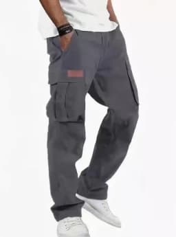 American style high street multi pocket workwear pants for men's new trendy loose straight leg versatile casual long pants