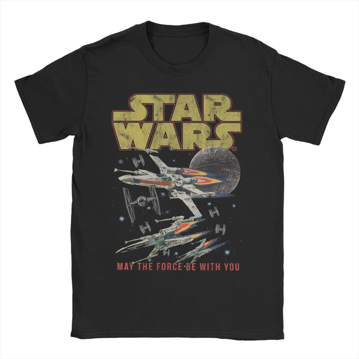 Men Women's A New Hope X-Wing May The Force Be with You Darth Maul T Shirts 100% Cotton Clothing Crew Neck Tee Gift Idea T-Shirt