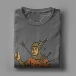 Men I'm Fine Medieval Soldier Art T Shirt Funny 100% Cotton Clothing Fun Short Sleeve Round Neck Tees Birthday Present T-Shirts