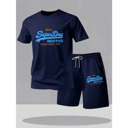 2026 Men's Summer Outdoor Leisure Mesh Sports Set, Fashionable Breathable Short Sleeve T-shirt and Shorts Two Piece Set