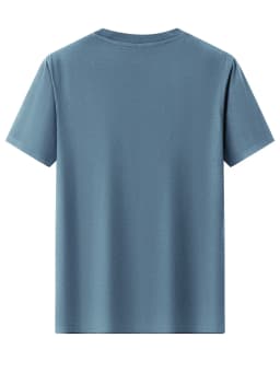 Summer 100% Pure Cotton Men's Fashionable Casual Retro Five Pointed Star Letter Printed Loose Round Neck Short Sleeved T-Shirt