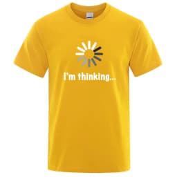 Men's T-shirt High Quality Cotton Blend Funny I‘m Thinking Printed Casual Loose Streetwear Cool Men T Shirt O-neck Male Top Tees