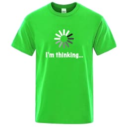 Men's T-shirt High Quality Cotton Blend Funny I‘m Thinking Printed Casual Loose Streetwear Cool Men T Shirt O-neck Male Top Tees