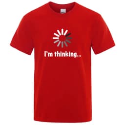 Men's T-shirt High Quality Cotton Blend Funny I‘m Thinking Printed Casual Loose Streetwear Cool Men T Shirt O-neck Male Top Tees