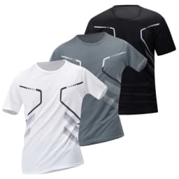 1/2/4Pcs Men's Summer Solid Color Mix And Match Short-sleeved Young Men's Loose Quick-drying Sports Running Shirt Middle-aged T-
