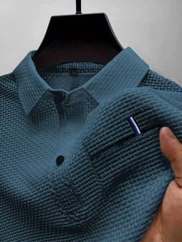 Summer ice silk lapel POLO men's short-sleeved T-shirt with pockets, men's top