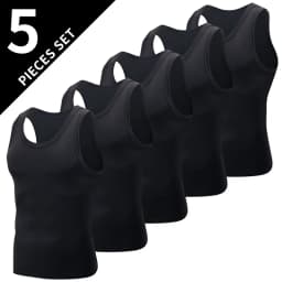 1/3/5 Pcs Men's Solid Color Simple Fashion Fitness Vest Plus Size Youth Sports Physical Education Class Sleeveless T-shirt Tight