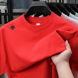 2026 New Arrival 100% Cotton Men's Sports T-Shirt, Embroidered O-Neck Short Sleeve Tee, Casual Comfortable Summer Tops t shirts