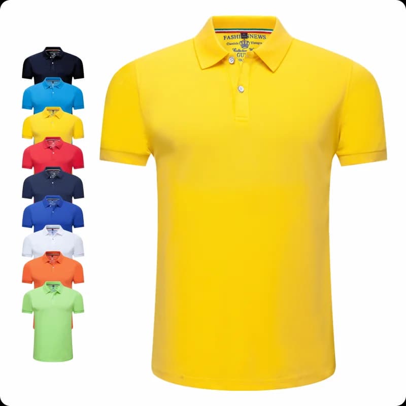 Summer Solid Color Outdoor Casual Lapel Short-sleeve Daily Business Short-sleeve Tops 2024 New Unisex Polo Shirts