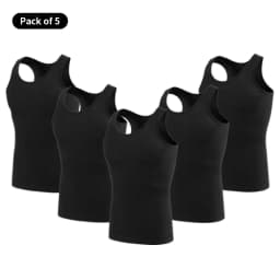 1/3/5 Piece Men's Four Season Pure Cotton Slim Fit Versatile Vest Round Neck Sports Fitness Base Shirt Sleeveless Casual Top