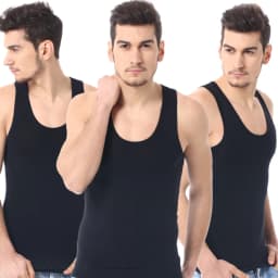 1/3/5 Piece Men's Four Season Pure Cotton Slim Fit Versatile Vest Round Neck Sports Fitness Base Shirt Sleeveless Casual Top