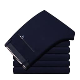 Men's Elastic Straight Pants Business Casual Long Suit Pants Male Formal Trousers Solid Colors Black BLue