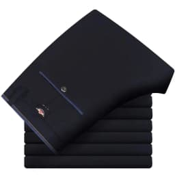 Men's Elastic Straight Pants Business Casual Long Suit Pants Male Formal Trousers Solid Colors Black BLue