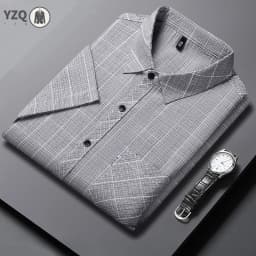 New Men's Business Casual Short Sleeved Printed Shirt with Wrinkle Resistance No Ironing Comfortable All Season Versatile Top