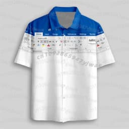 3D Print Graphic Funny Excel Spreadsheet Hawaiian Shirt Leisure Vacation Style Loose Button Shirts Creative Work MEN SHIRT