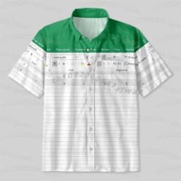 3D Print Graphic Funny Excel Spreadsheet Hawaiian Shirt Leisure Vacation Style Loose Button Shirts Creative Work MEN SHIRT