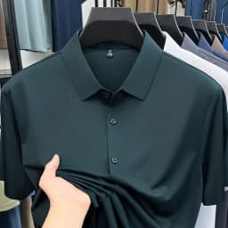 Mens Business Casual Shirt Short Sleeve Ice Silk Fabric Premium Quality WrinkleResistant for Daily Life
