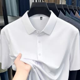 Mens Business Casual Shirt Short Sleeve Ice Silk Fabric Premium Quality WrinkleResistant for Daily Life