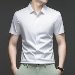 Mens Business Casual Shirt Short Sleeve Ice Silk Fabric Premium Quality WrinkleResistant for Daily Life