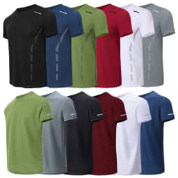 4/1/2 Pack Men's Gradient Quick-drying Sportswear Teenagers Leisure Joker Short-sleeved Multi-size Mixed-color Running Fitness T