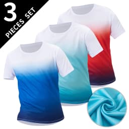 4/1/2 Pack Men's Gradient Quick-drying Sportswear Teenagers Leisure Joker Short-sleeved Multi-size Mixed-color Running Fitness T