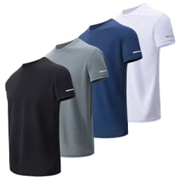 4/1/2 Pack Men's Gradient Quick-drying Sportswear Teenagers Leisure Joker Short-sleeved Multi-size Mixed-color Running Fitness T