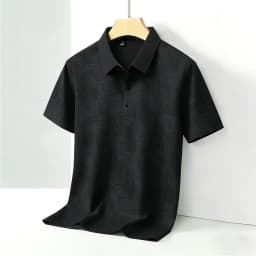 Men's Comfortable Short Sleeve Polo Shirt Weave Pattern Contrast Collar Design 2026 Casual Daily Office Fashion Top