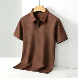 Men's Comfortable Short Sleeve Polo Shirt Weave Pattern Contrast Collar Design 2026 Casual Daily Office Fashion Top