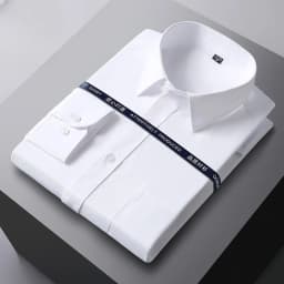 Men Formal Shirt Long Sleeve Office Solid Color Fashion Business Pocket Social Office Blue White Shirts Men's Clothing S-5XL