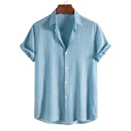 100% Cotton Linen Shirt Men Summer Short Sleeve Male T-shirts Breathable Tops Tee White Clothing Casual Fashion Shirts For Men