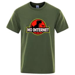 Men's High Quality Cotton Blend Funny Dinosaur Print Summer T Shirt Loose O-neck For Men Tshirt Short Sleeve T-shirt Male Tee