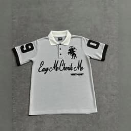 American Men's Summer New Letter Stripe Print Comfortable Breathable Polo Short-Sleeved T-Shirt Outdoor Casual Top