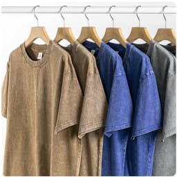Washed And Distressed 230g Heavyweight Cotton Short Sleeved T-shirt Versatile Men Women Summer Solid Color Loose T Shirts Top