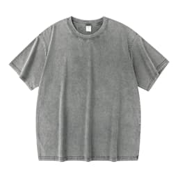 Washed And Distressed 230g Heavyweight Cotton Short Sleeved T-shirt Versatile Men Women Summer Solid Color Loose T Shirts Top