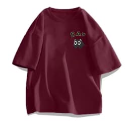 【 M-8XL 】 Summer Limited Edition Men's Oversized T-shirt Korean Casual Loose Style Anime Black Cat Print T-shirt
