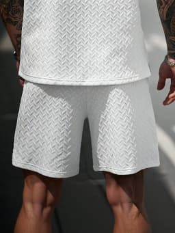 New Summer Casual Sports Shorts: Featuring a knitted, slightly stretchy jacquard design, these solid-colored shorts offer a simp